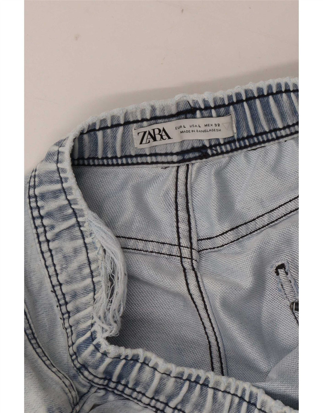 Zara Mujer Pantalones Cortos De Mezclilla Grande W32 Azul