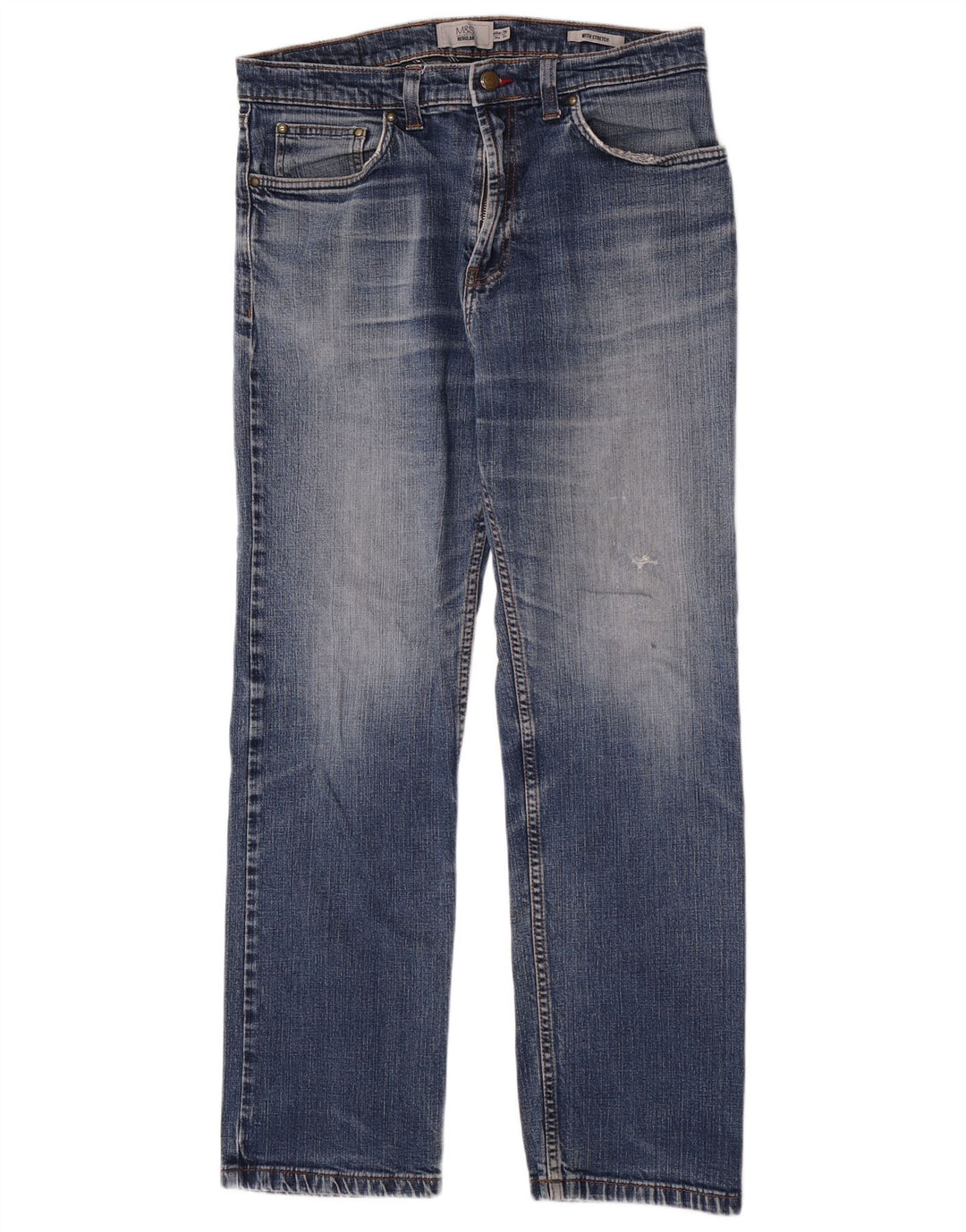 Marks & Spencer Vaqueros rectos regulares para hombre W34 L29 Algodón azul