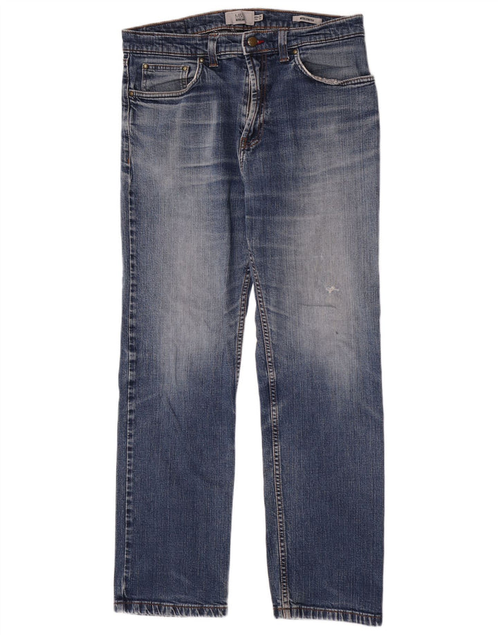 Marks & Spencer Vaqueros rectos regulares para hombre W34 L29 Algodón azul