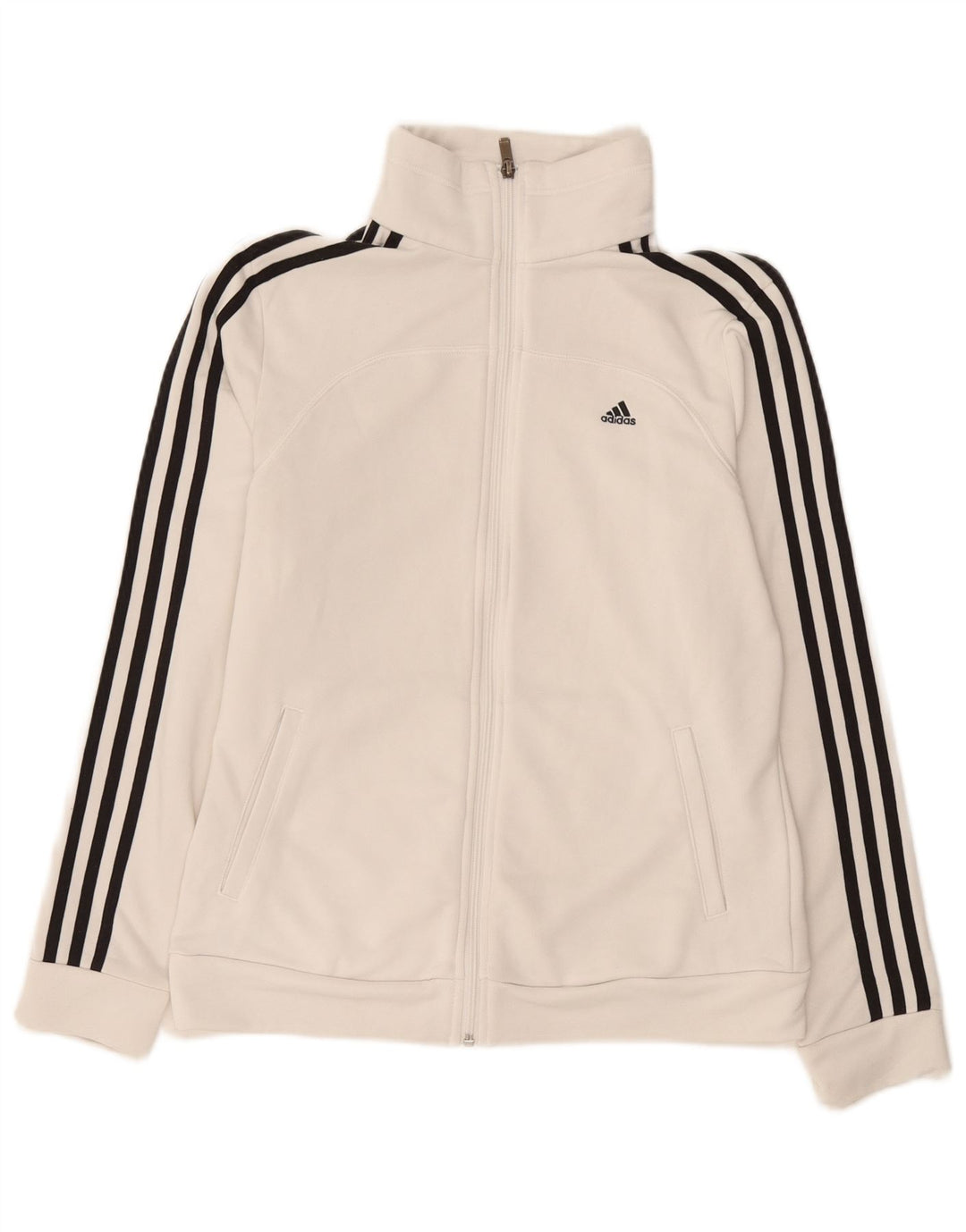 Adidas Mujer Climalite Chándal Top Chaqueta Reino Unido 12/14 Mediano Blanco