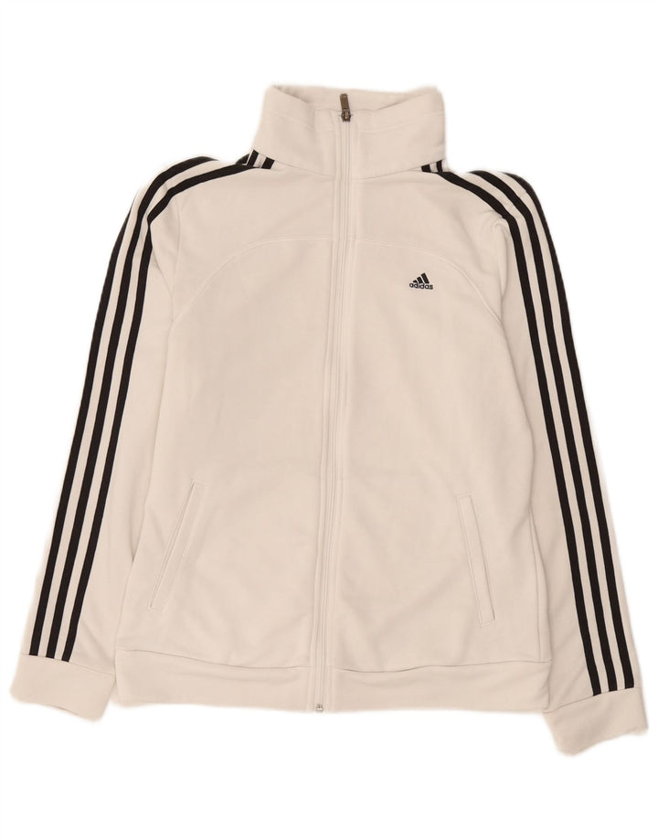 Adidas Mujer Climalite Chándal Top Chaqueta Reino Unido 12/14 Mediano Blanco