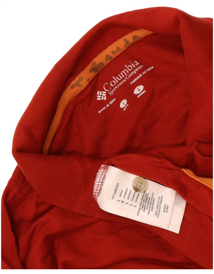 Columbia Polo para hombre de algodón rojo grande