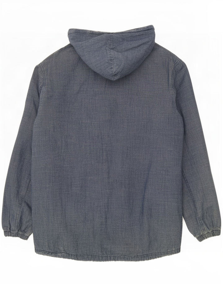 Pull & Bear Chaqueta bomber con capucha para hombre UK 38 Algodón azul medio