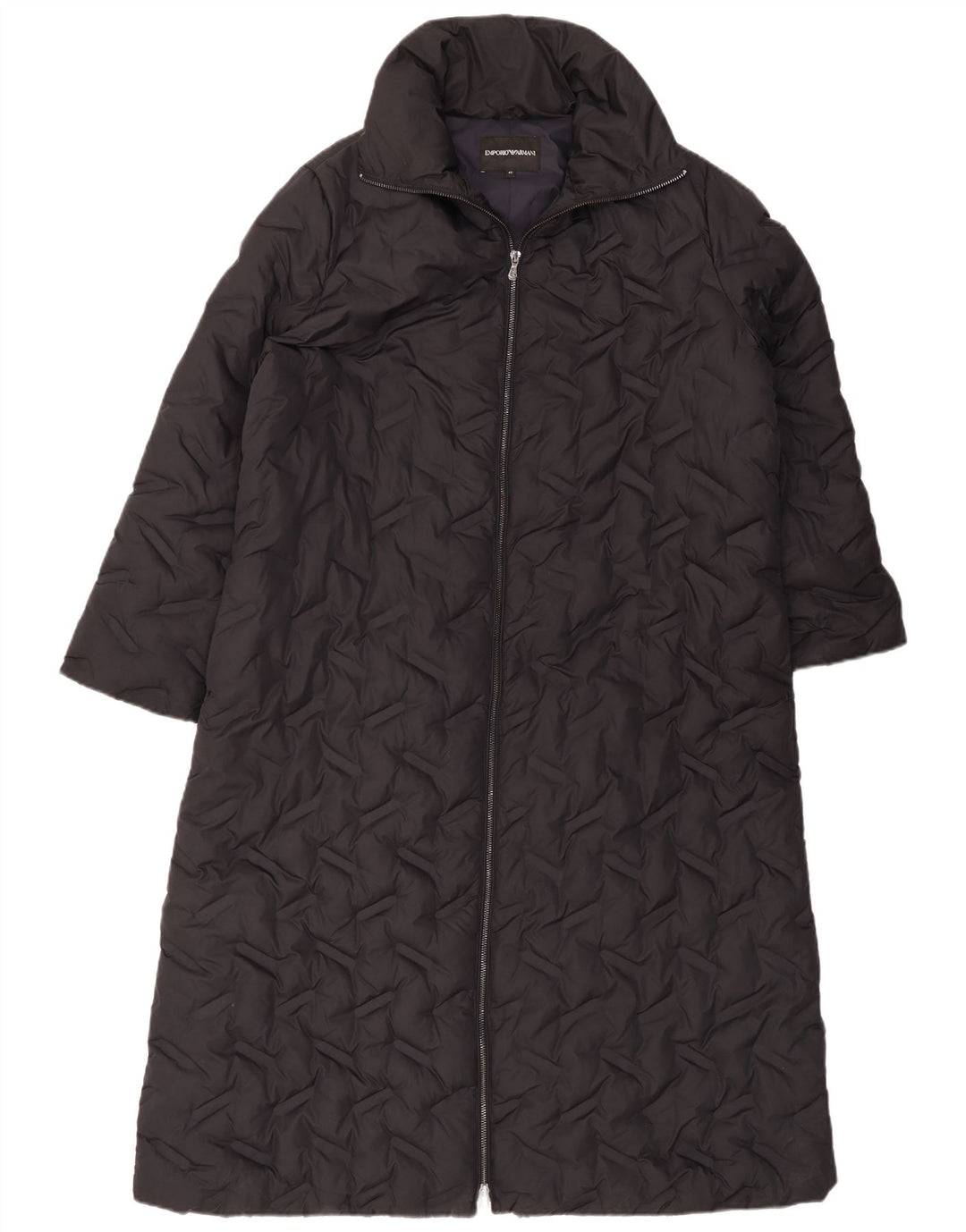 Emporio Armani Abrigo acolchado acolchado para mujer IT 42 Poliéster negro mediano