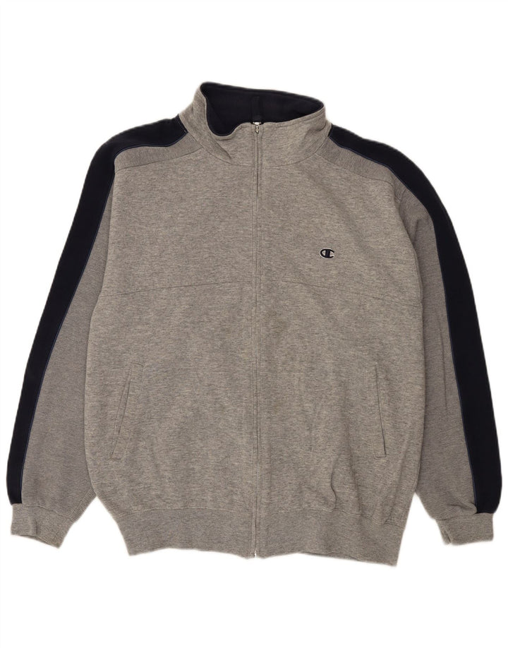Champion Chaqueta De Chándal Para Hombre Grande Gris Colorblock Algodón