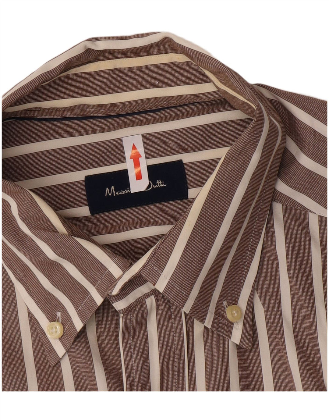 Camisa Massimo Dutti Hombre Large Raya diplomática Marrón
