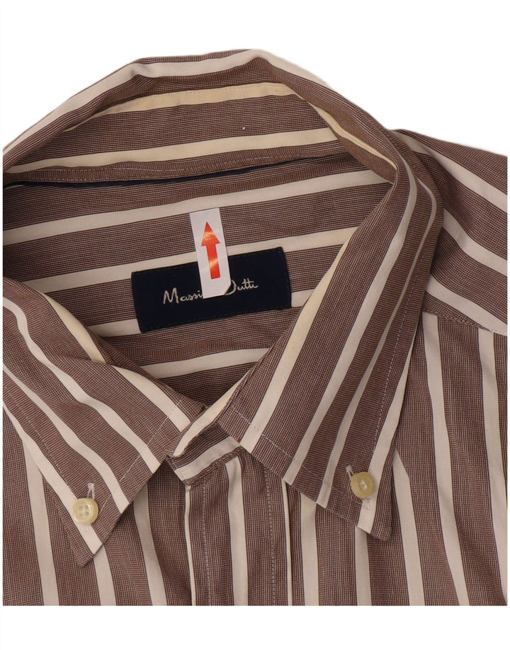 Camisa Massimo Dutti Hombre Large Raya diplomática Marrón