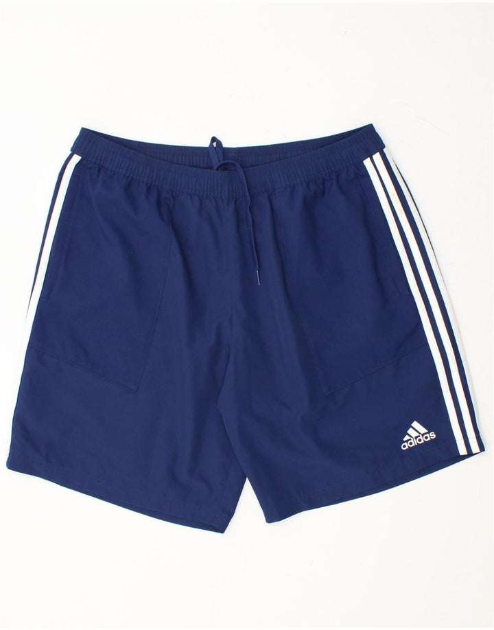 ADIDAS Pantalones cortos deportivos Climalite para hombre XL Poliéster azul marino