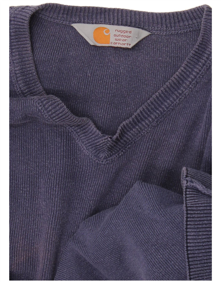Carhartt Suéter con cuello en V para hombre 2XL Azul marino