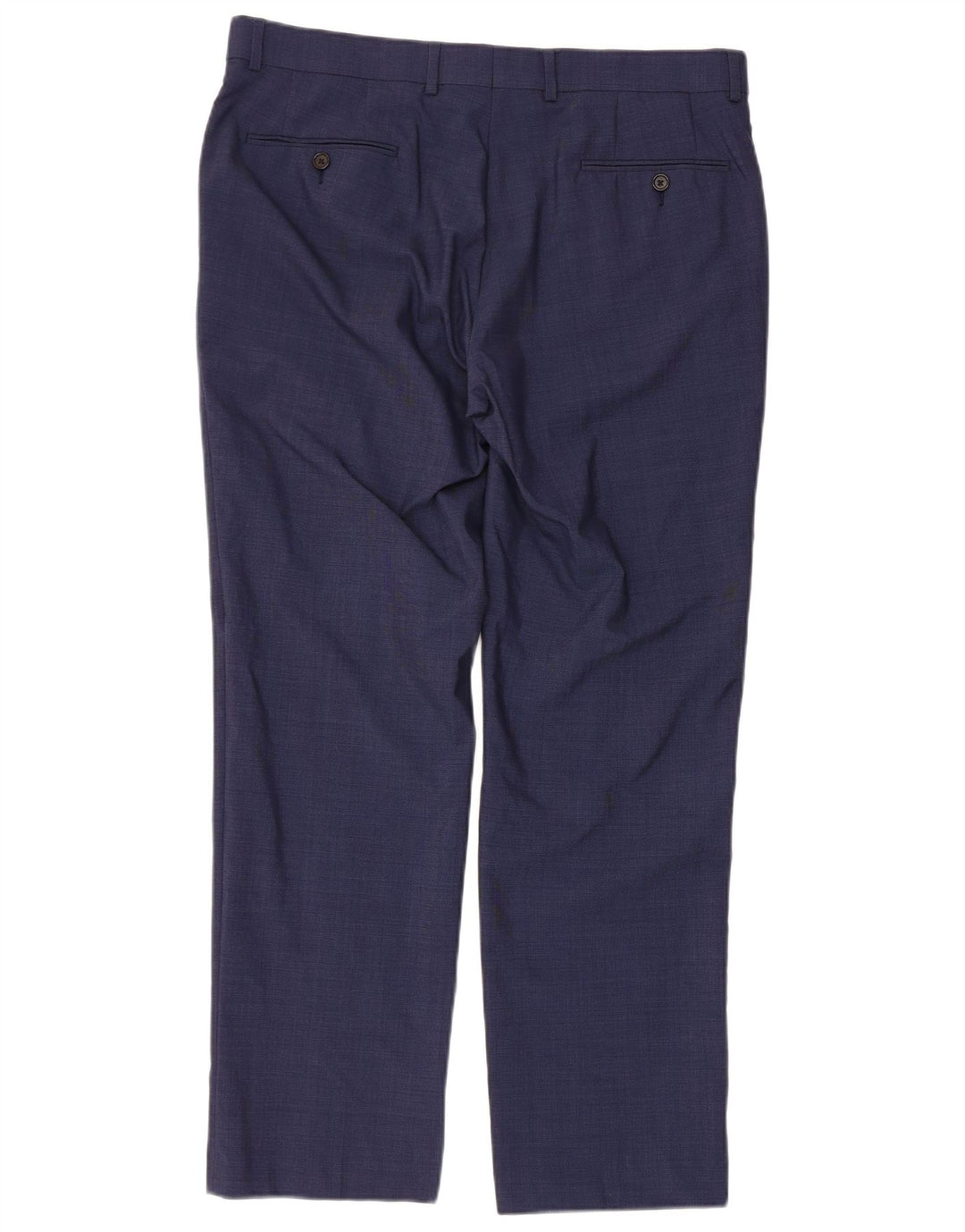 RALPH LAUREN Pantalón de traje recto para hombre W34 L30 Lana azul marino