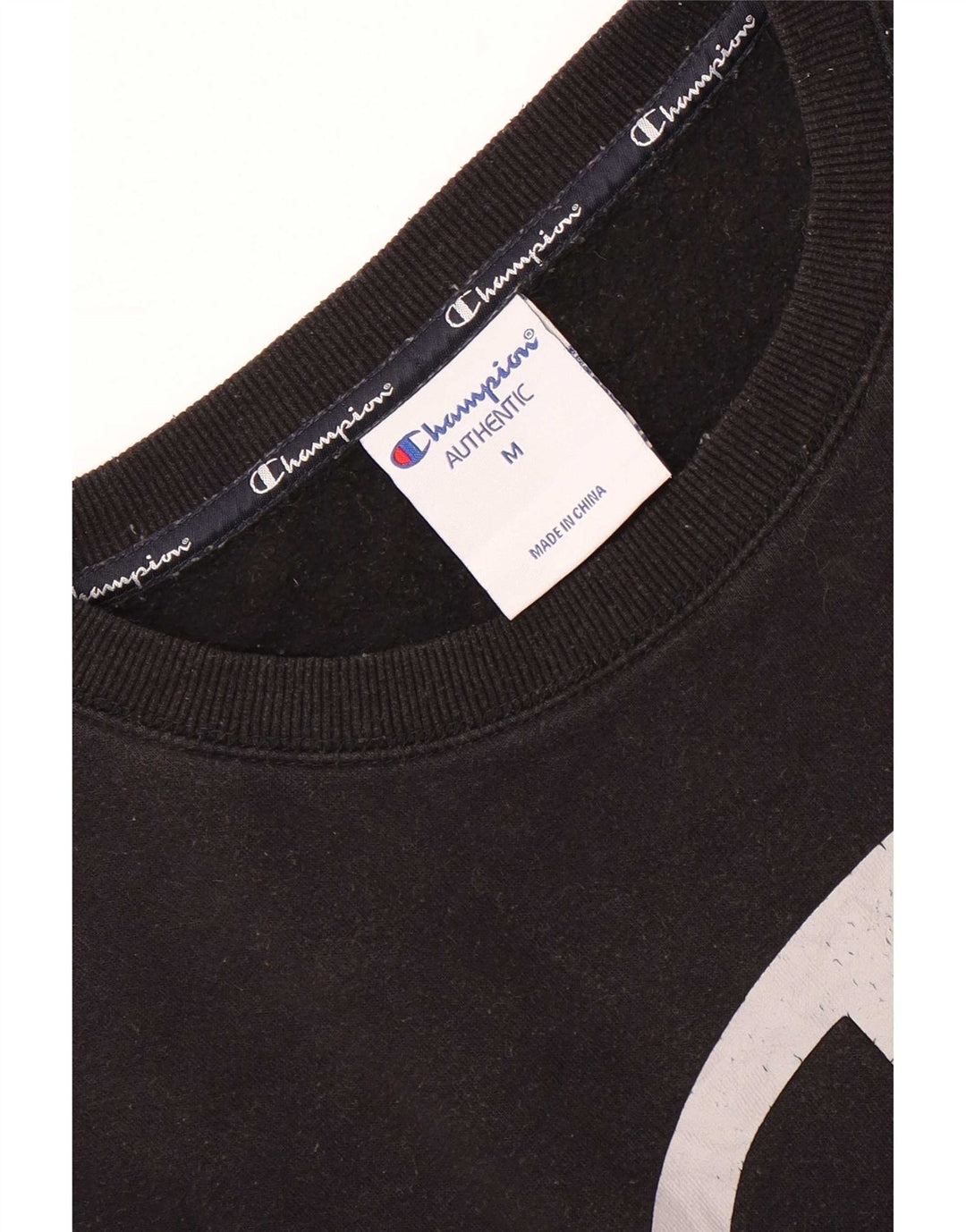 Champion Sudadera Con Estampado Gráfico Jumper De Algodón Negro Mediano