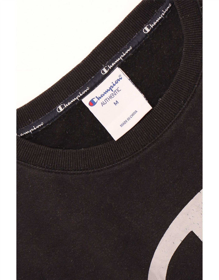 Champion Sudadera Con Estampado Gráfico Jumper De Algodón Negro Mediano