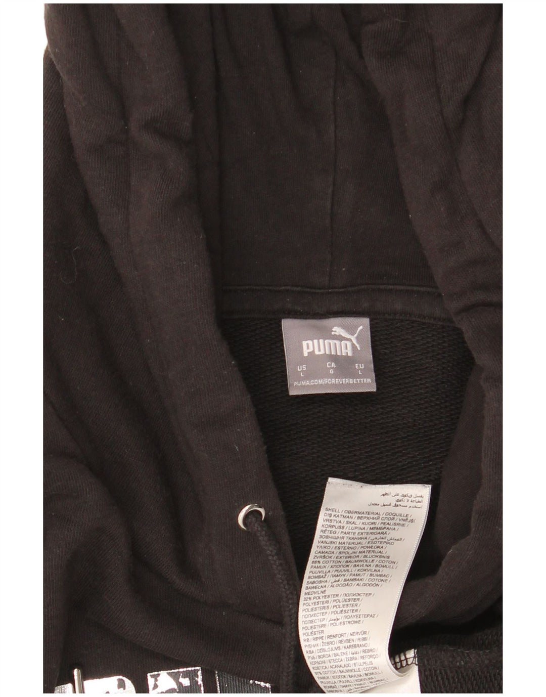 PUMA Sudadera con capucha gráfica para mujer Reino Unido 46 Grande Algodón negro