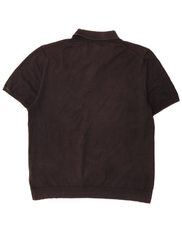 Marks & Spencer - Jersey de manga corta con cuello tipo polo para hombre, talla grande, color negro