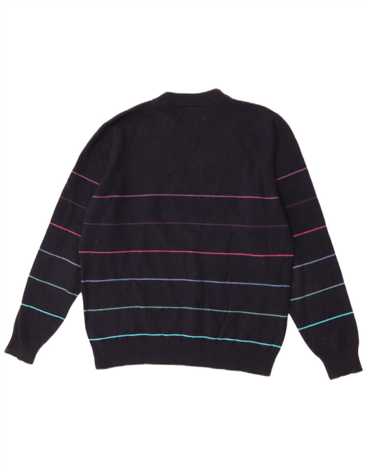 Lacoste Jersey de cuello redondo para hombre talla 3 pequeño azul marino a rayas