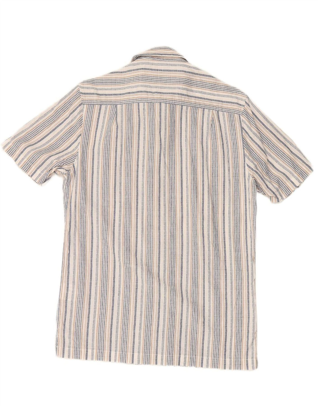 JAMES PRINGLE Mens Short Sleeve Shirt Small Blue Striped Cotton