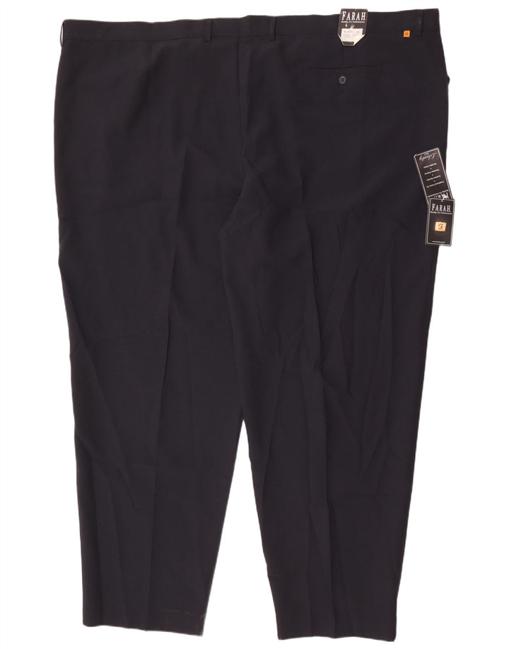 Farah Pantalones Casuales Rectos Para Hombre W60 L33 Poliéster Azul Marino