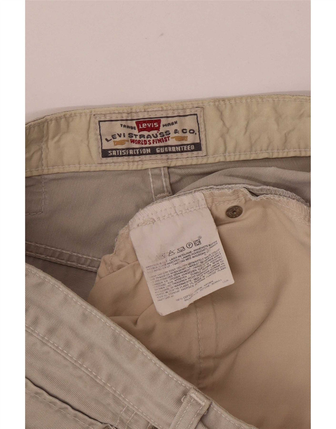 Levi's Pantalones cortos de mezclilla regulares para hombre grandes W33 Algodón beige