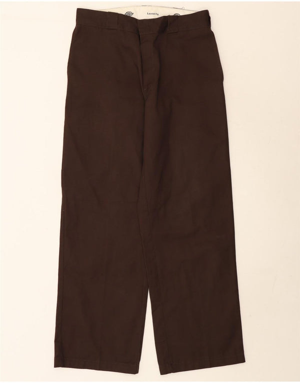 Dickies Pantalones cargo holgados para hombre W32 L32 Poliéster marrón