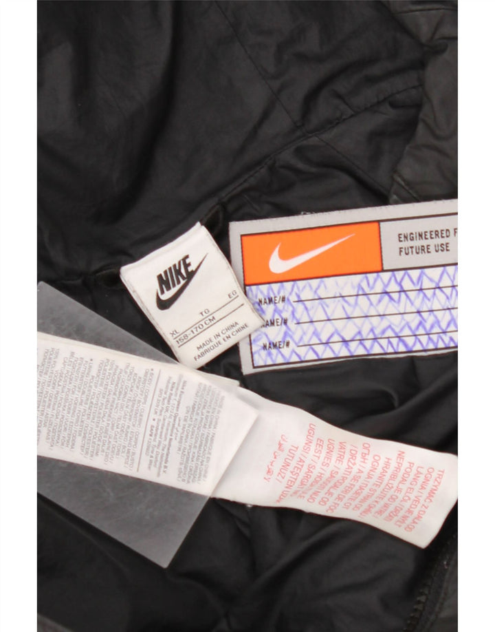 NIKE Chaqueta acolchada con capucha para niño 13-14 años XL Negro Poliéster