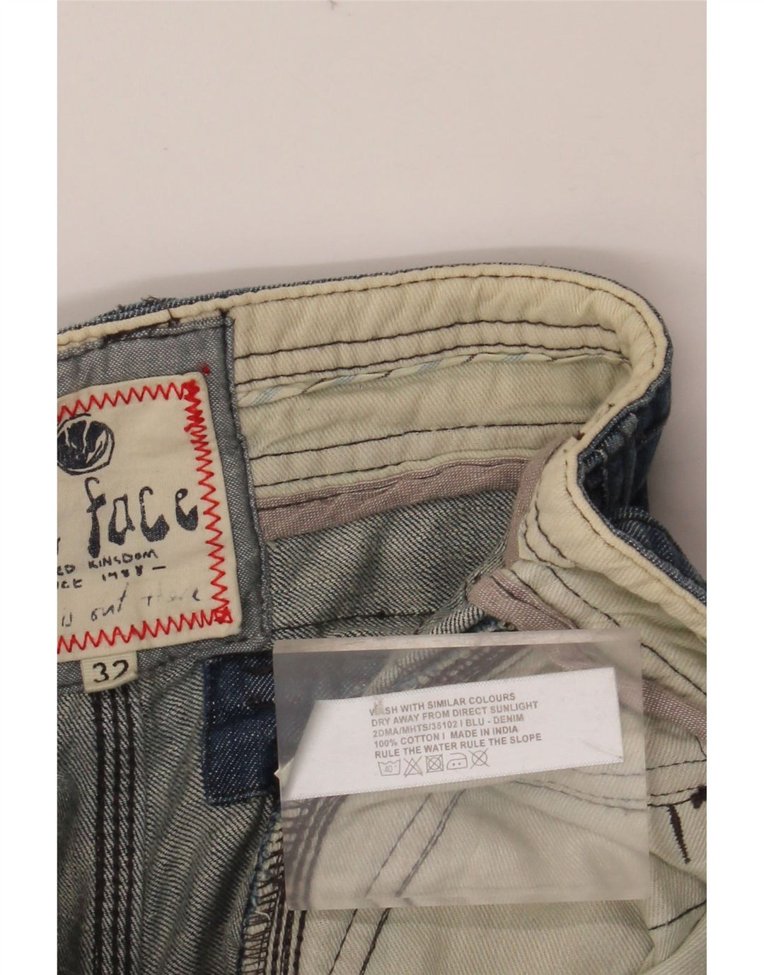 FAT FACE Shorts vaqueros cargo para hombre W32 Algodón azul medio