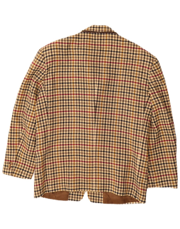 BYBLOS Chaqueta tipo blazer de 2 botones para hombre IT 52 XL Lana de pata de gallo beige