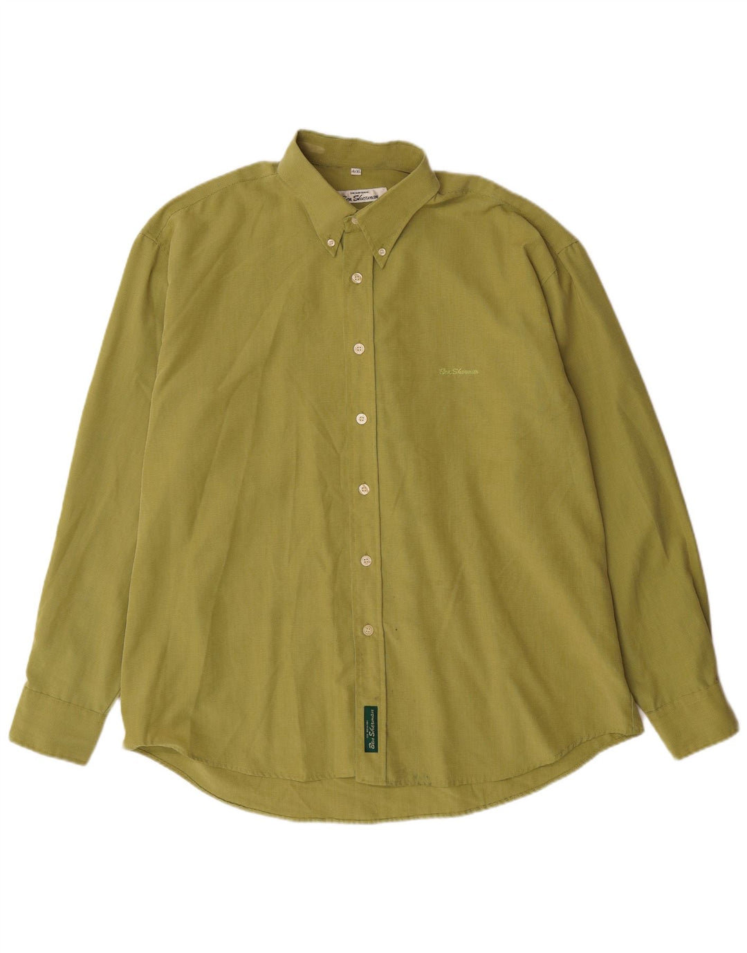 BEN SHERMAN Camisa Hombre XL Pata de Gallo Verde