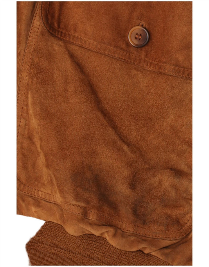 Vintage hombres ante bomber chaqueta IT 58 4XL cuero marrón