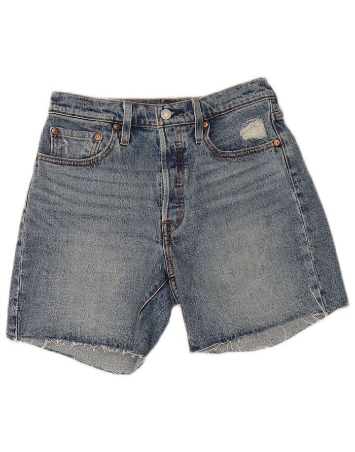 Levi's Mujer 501 Shorts De Mezclilla Desgastados W27 Algodón Azul Pequeño