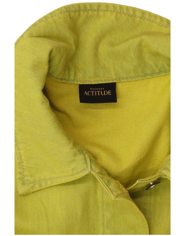 TWINSET Chaqueta vaquera extragrande para mujer UK 10 Small Green Cotton Modern