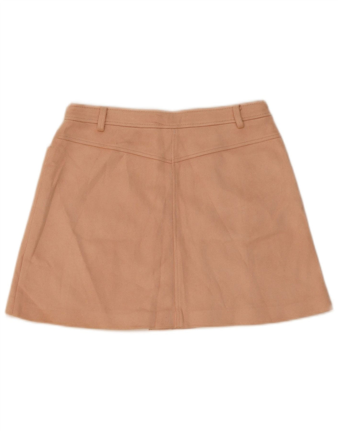 Zara Mujer Mini Falda Mediana W28 L15 Poliéster Beige