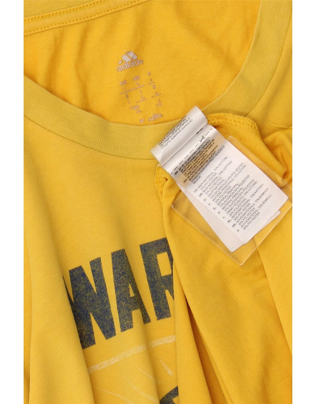 ADIDAS Camiseta gráfica Golden State Warriors para hombre Top grande de algodón amarillo