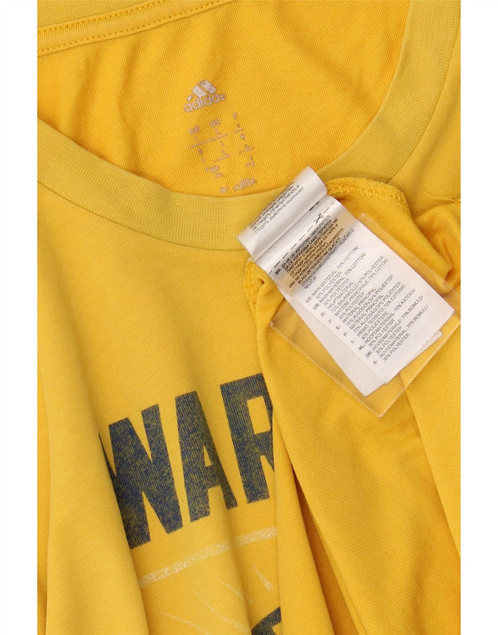 ADIDAS Camiseta gráfica Golden State Warriors para hombre Top grande de algodón amarillo