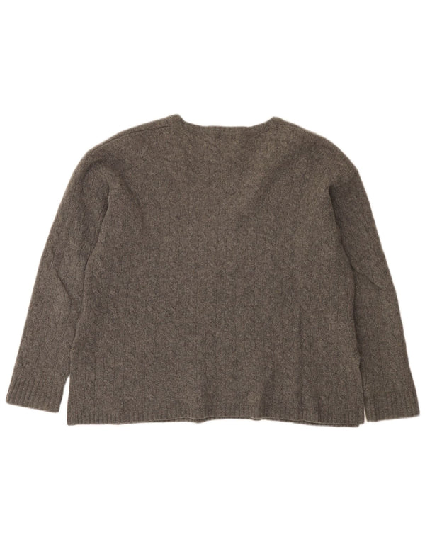 Polo Ralph Lauren - Jersey con cuello en V para mujer, talla 40, talla grande, lana gris