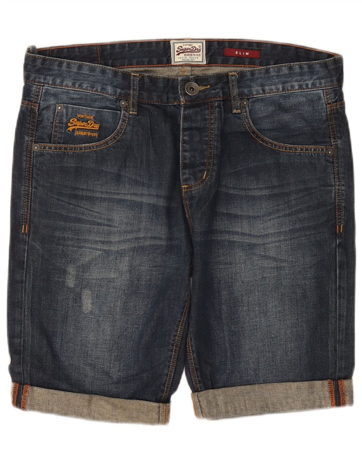 Superdry Shorts De Mezclilla Slim W32 Medium Azul Marino Hombre