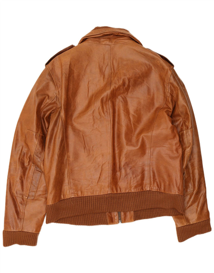 Conbipel Chaqueta Militar De Cuero Hombre IT 54 XL Marrón