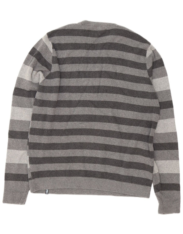 Marks & Spencer Jersey de cuello redondo azul Harbor para hombre, talla grande, gris
