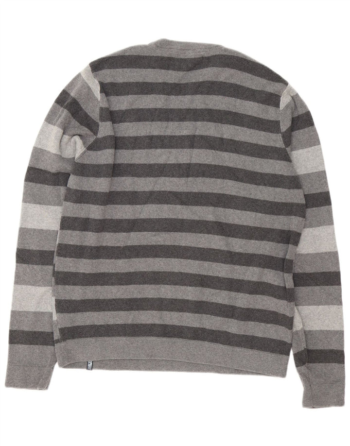Marks & Spencer Jersey de cuello redondo azul Harbor para hombre, talla grande, gris