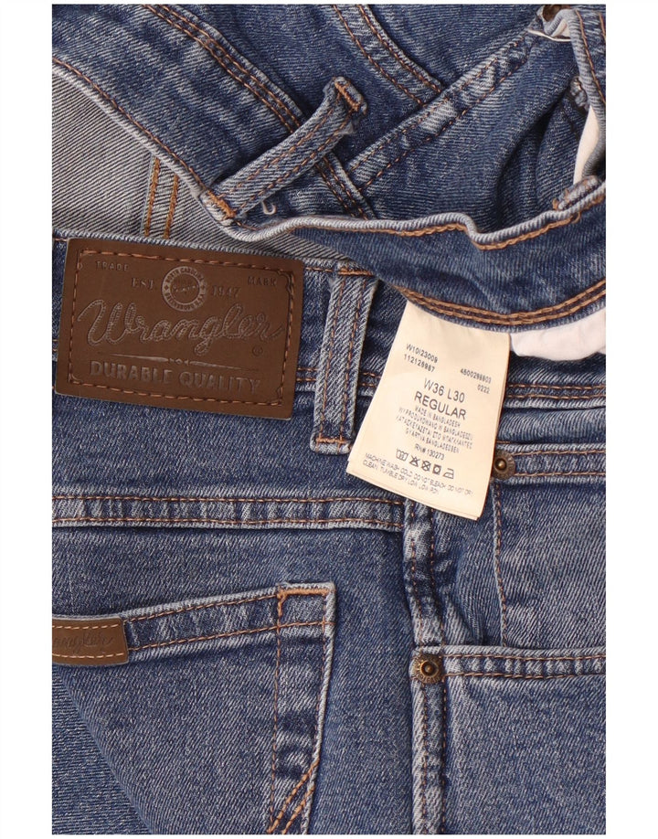 Wrangler Vaqueros Rectos Regulares Para Hombre W36 L30 Algodón Azul