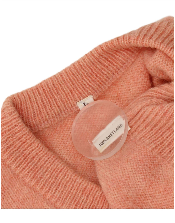Vintage hombres V-cuello jumper suéter grande naranja Argyle/Diamond