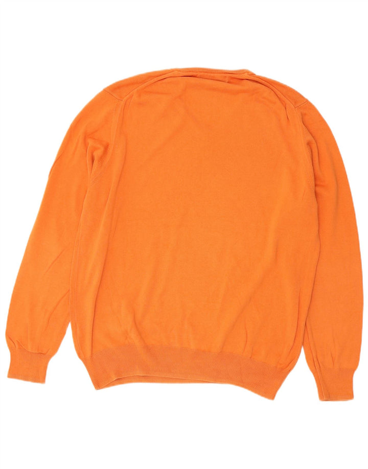 Zara Hombre Jersey Con Cuello En V Jersey Grande Naranja Algodón
