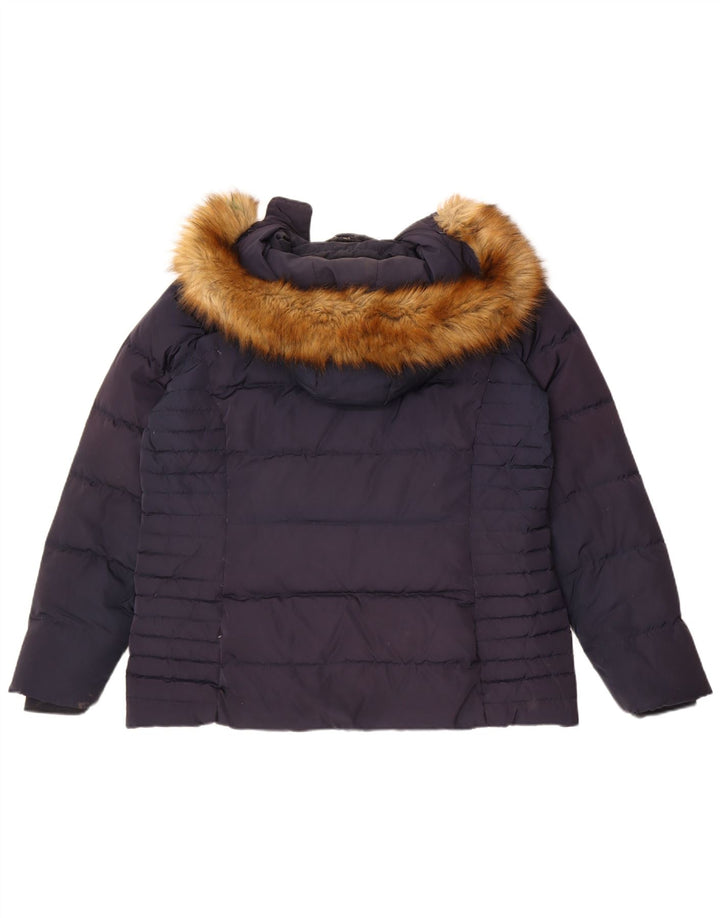 Crew Clothing Chaqueta acolchada con capucha para mujer UK 40 Grande Poliéster azul marino