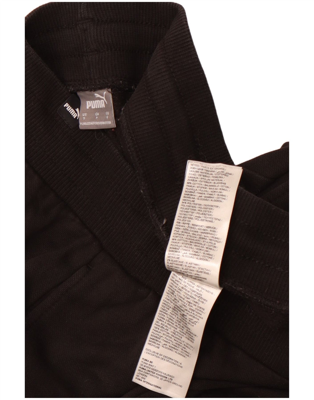 Puma Pantalones De Chándal Para Hombre Joggers Small Negro Algodón