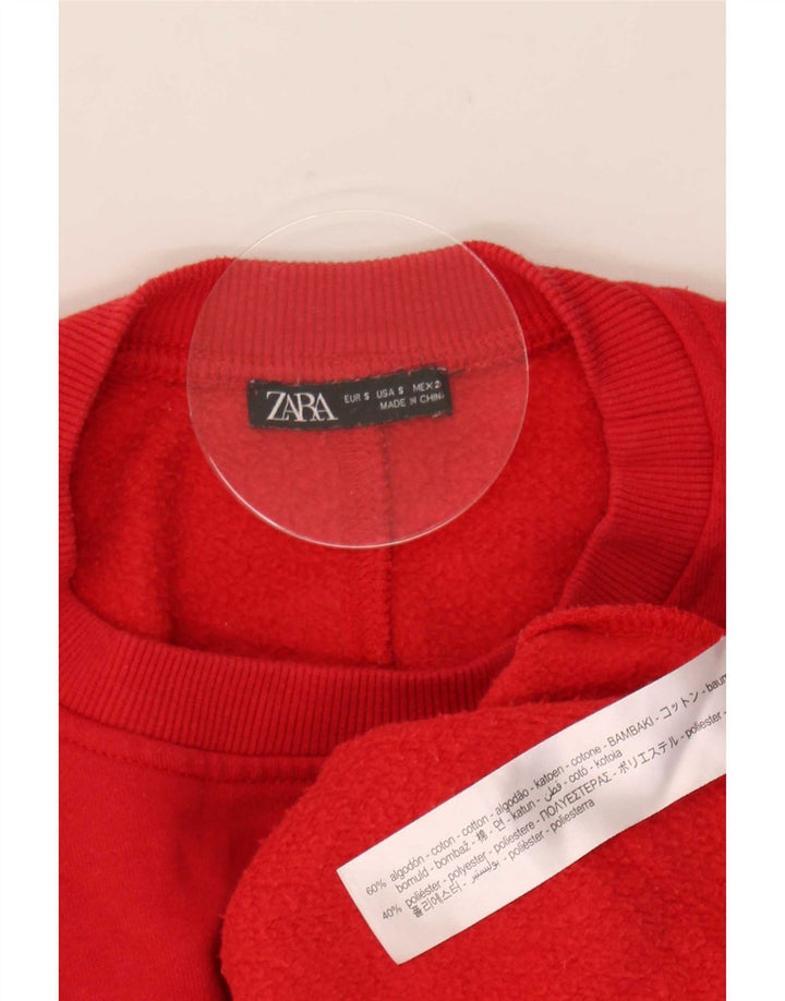Zara - Sudadera extragrande para mujer, talla 10, algodón rojo pequeño