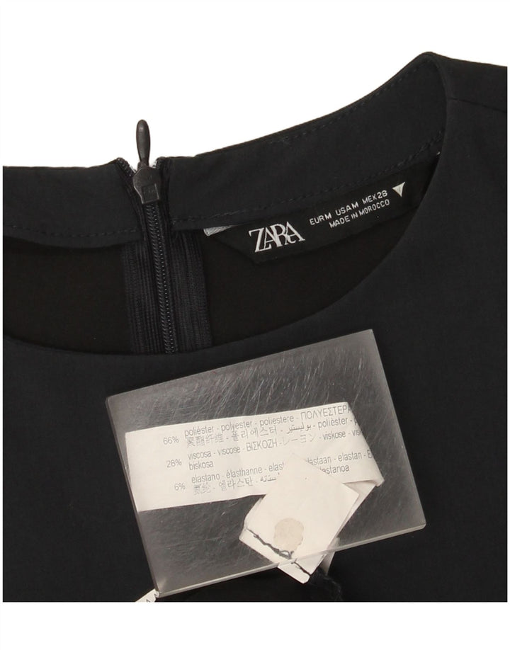 Zara Vestido tubo para mujer UK 42 Medio Azul marino Poliéster