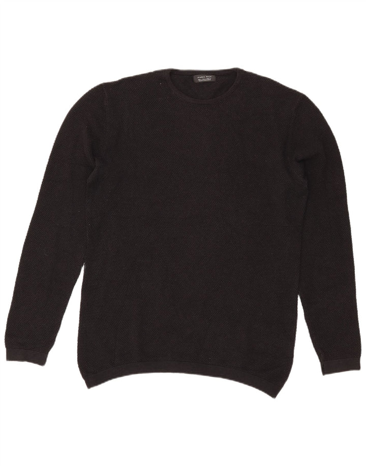 Zara Hombre Jersey De Cuello Redondo Jersey Grande Negro