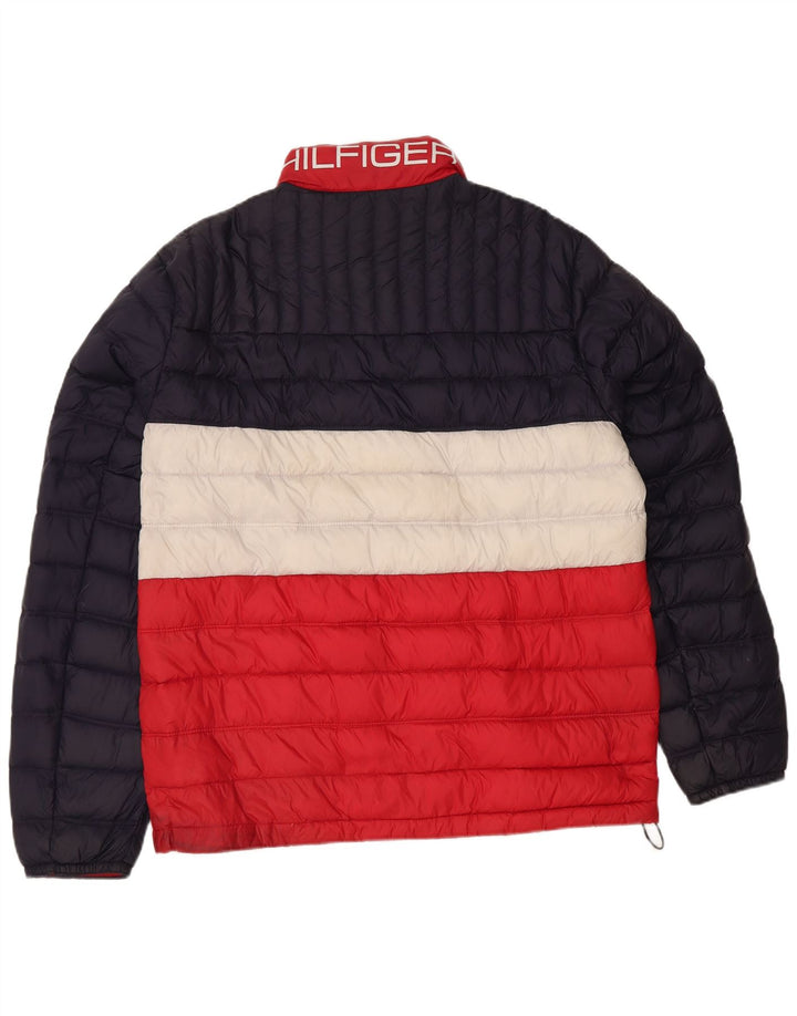 Tommy Hilfiger Chaqueta acolchada para hombre UK 38 Medium Azul marino Colorblock