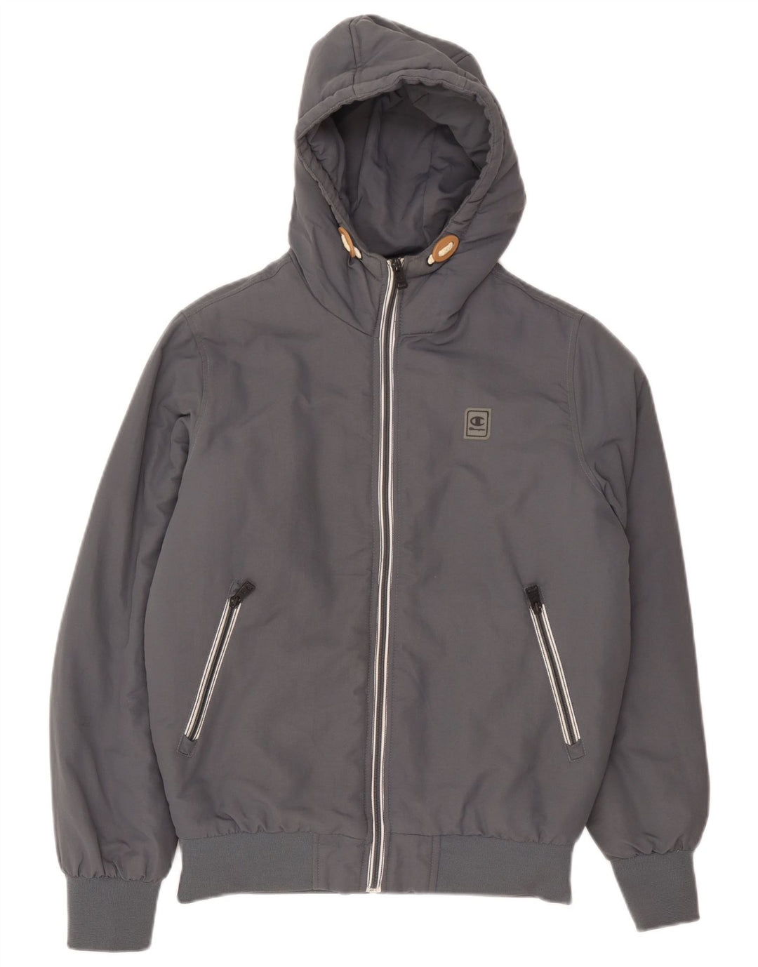 Champion Chaqueta Bomber con Capucha para Hombre UK 36 Small Gris