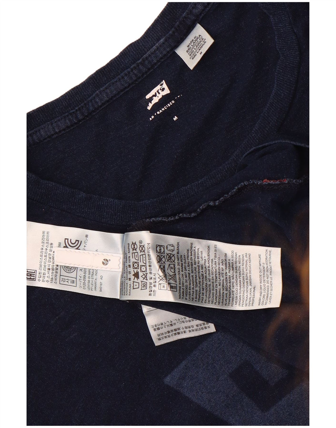 Levi's Hombre Camiseta Gráfica Top Medium Azul Marino Algodón