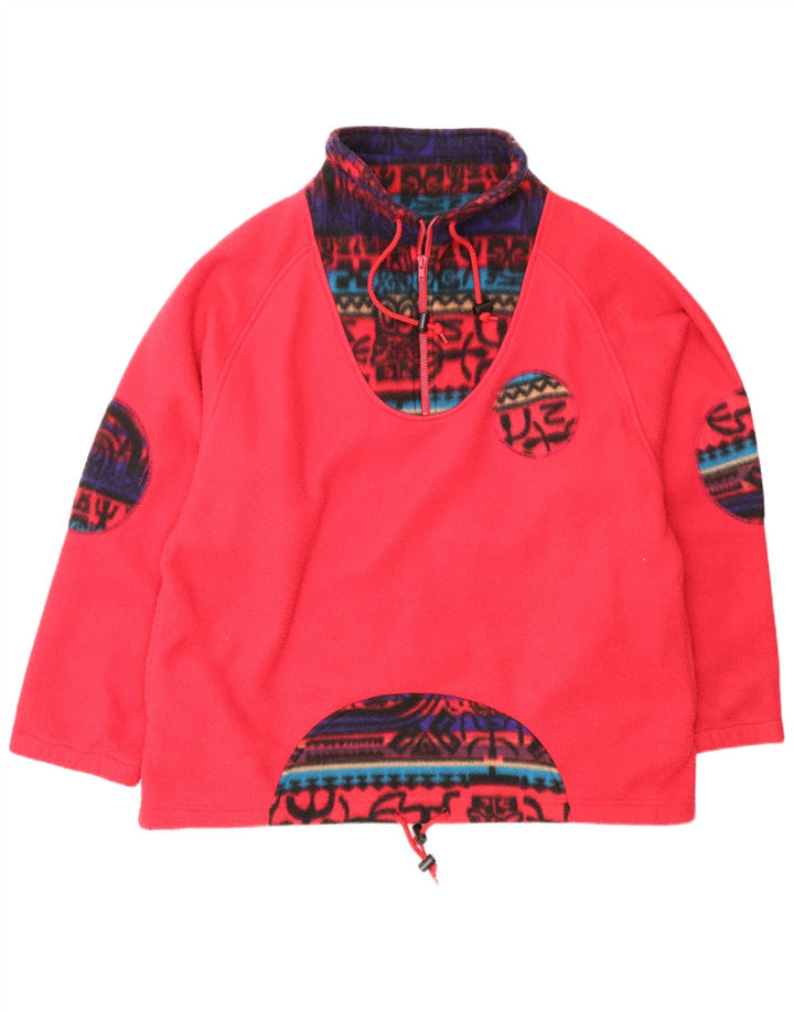 Anzoni Jersey Polar Hombre con Cremallera y Cuello XL Poliéster Geométrico Rojo